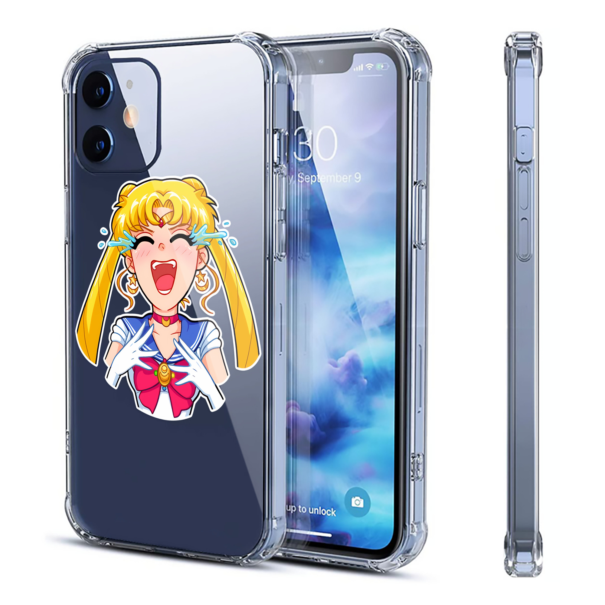 （画像用） 美少女戦士セーラームーン 月野 うさぎ つきの うさぎ Sailor Moon Tsukino Usagi 【iPhone 12シリーズ対応】透明スマホケース（クリアソフトケース）
